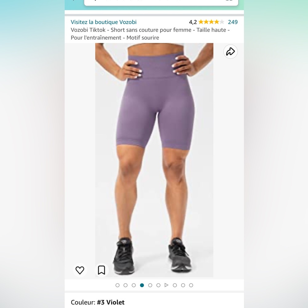 Amazon light grey purple short